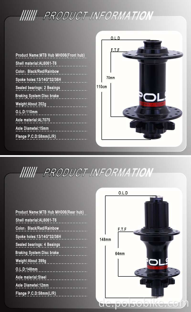mountain bike hub 110*15mm